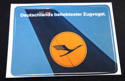 Werbe-Aufkleber Lufthansa Deutschlands beliebtester Zugvogel Kranich 80er Jahre