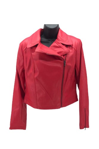 Faux Leather Cropped Motorcycle Jacket 