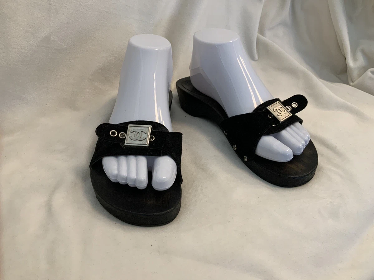 Authentic Chanel Sandals Slides Clogs 38