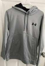 Under Armour Coldgear Hooded Sweatshirt Grey Pullover Hoodie Size Small Loosefit
