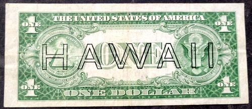 RARE 1935a Hawaii WW2 $1 Silver Certificate With Errors & Misaligned