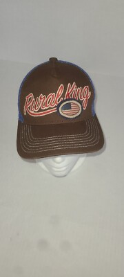 #ad Rural King Womens kids Hat Adjustable Mesh Snapback Trucker Style Brown blue $17.04