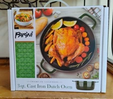 Parini 3 qt. Cast Iron Dutch Oven Enameled Cookware Pot - New Sealed in Box!