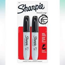 (4) Sharpie Chisel Tip Permanent Markers Black 38262 Broad Large