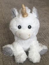 Spark Create Imagine White Unicorn Plush Doll 10" Baby Rattle Ears Minky Feet