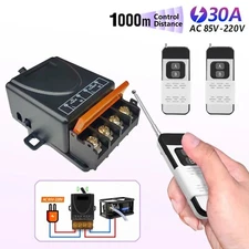 AC Wireless Remote 110V-240V 30A RF Relay Control Remote Switch 433Mhz Receiver