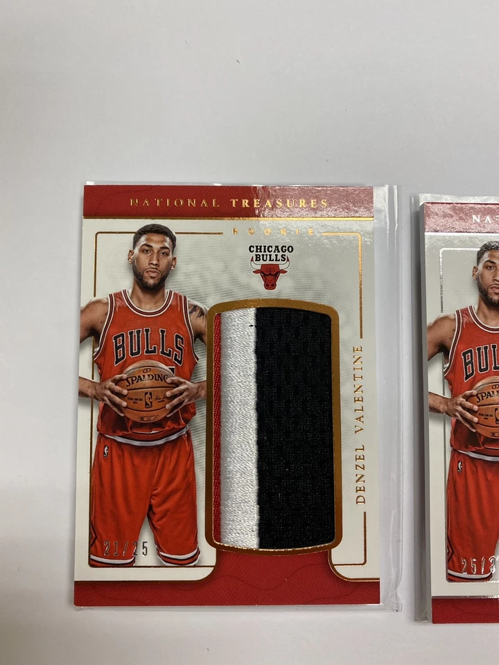 2016-17 National Treasures Denzel Valentine Rookie Jumbo Materials LOT (2) - Image 2 of 4