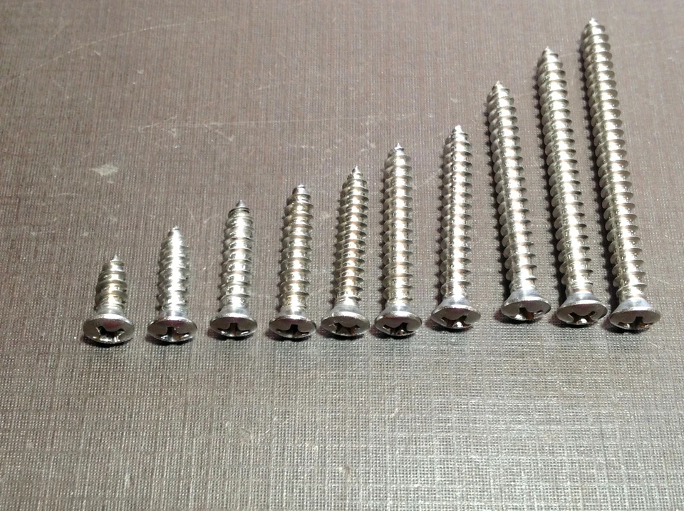 250pcs #8 w/#6 phillips oval head stainless garnish trim screws assortment M - Image 4 of 4