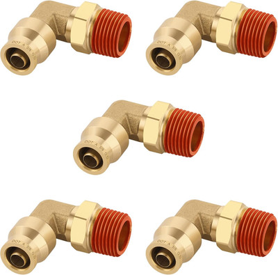 3/8'' Quick Push to Connect Fittings Brass 90 Degree Union Swivel Elbow Joint DOT