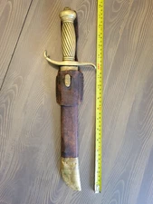 Modified Civil War Era German Saxon/Bowie Knife with Sheath & Frog! Date 1849