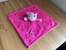 Baby Gear Teddy Bear Bow Lovey Security Blanket Fuchsia Pink Plush Baby Toy