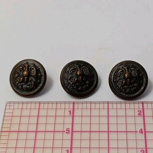 3 Ebonized Copper Superior Quality Vintage Navy Buttons .5 Inch