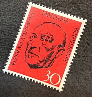 Germany 1968 Unissued "Vivid Red" Adenauer MNH Reproduction Stamp sv