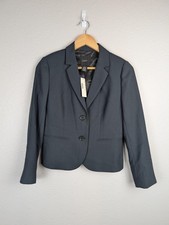 J.Crew Blazer Womens 4P Petite Charcoal Wool Two Button Double Vent NWT Lined