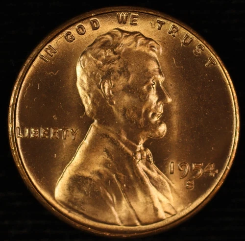 Lincoln Wheat Cent. 1954 S. Red UNCIRCULATED FROM OBW