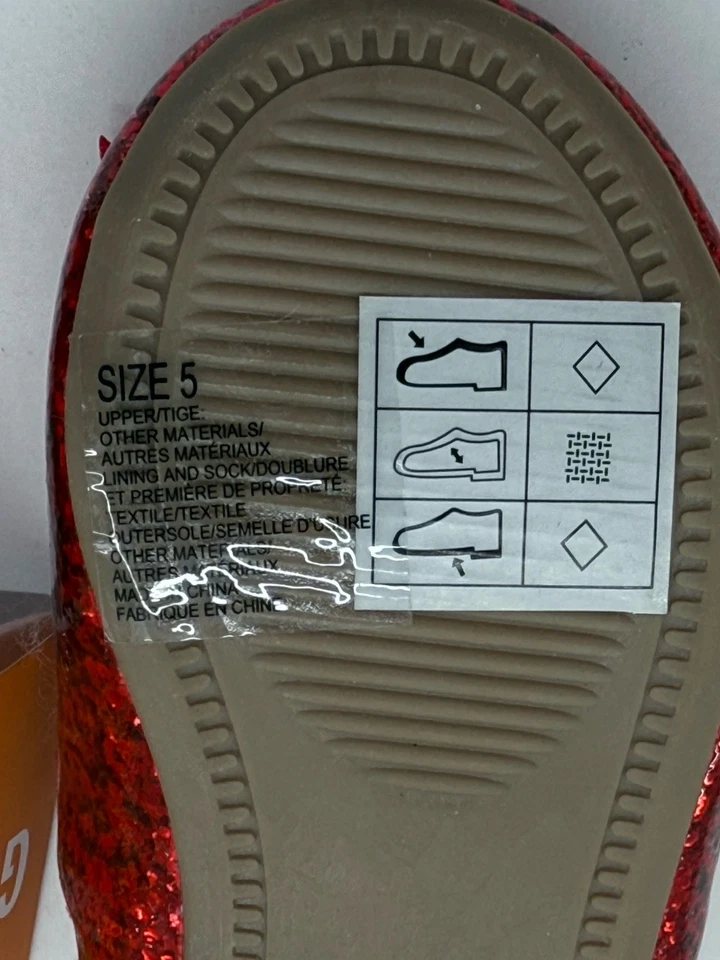 NWT - Gymboree Ruby Red Glitter Slipper Shoes Little Girl - Size 5 - Image 4 of 4