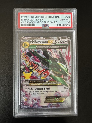PSA 10 - M Rayquaza EX 76/108 Celebrations: Classic Collection Holo