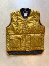 VTG Walls Blizzard Pruf Vest Mens Large Gold Insulated Puffer USA Rockabilly 60s