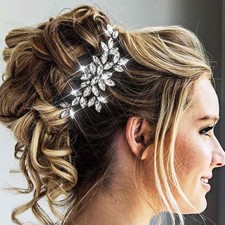 Rhinestone Bridal Hair Comb Prom Silver Wedding Hair Accessories Hair Piece f...