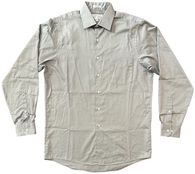 lux sateen dress shirts Van Heusen Regular Fit Lux Sateen Dress Shirt Men’s Size 15 1/2 34/35 Light  Gray