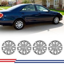 4pcs Silver Steel Wheel Covers 15 Hubcaps For 2002-2006 Toyota Camry Snap-on