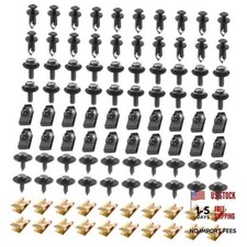 100 PCS Car Body Fender Bumper Splash Guard Fixing Clips with U Screws and