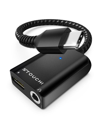 Kopfhörer Adapter Klinke 3,5mm PD USB C, 2-in-1 USB Typ C auf Adapter