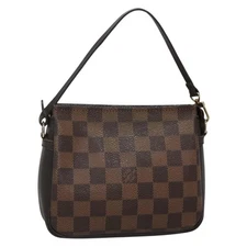 LOUIS VUITTON Damier Ebene Trousse Makeup Pouch N51982 LV Auth 139776