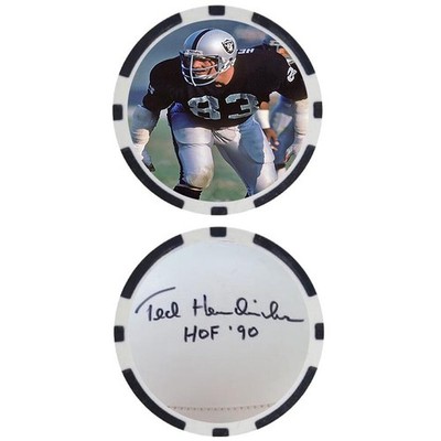 Ted Hendricks SIGNED Poker Chip #13 - Top 100 NFL Football Player