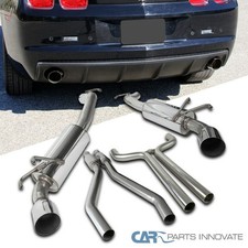Fits 10-15 Chevy Camaro 3.6l V6 Chrome Dual Catback Exhaust System Muffler Tip