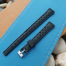 Vintage 12mm Black Tropical SkinDiver Unused Ladies NOS 1960s-1970s Watch Strap