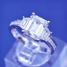 Size 8, vintage Sterling 925 silver engagement anniversary ring cluster Cz