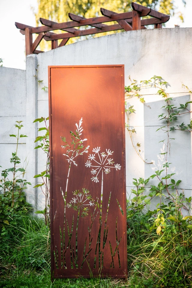 2x Sichtschutz Metall 160x50 Edelrost Rostoptik für Garten Sichtschutzwand ROST - Bild 4 von 4