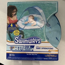 Swimways  Elite Baby Spring Float With Canopy, Packable Pool Float, 9-24 Mo