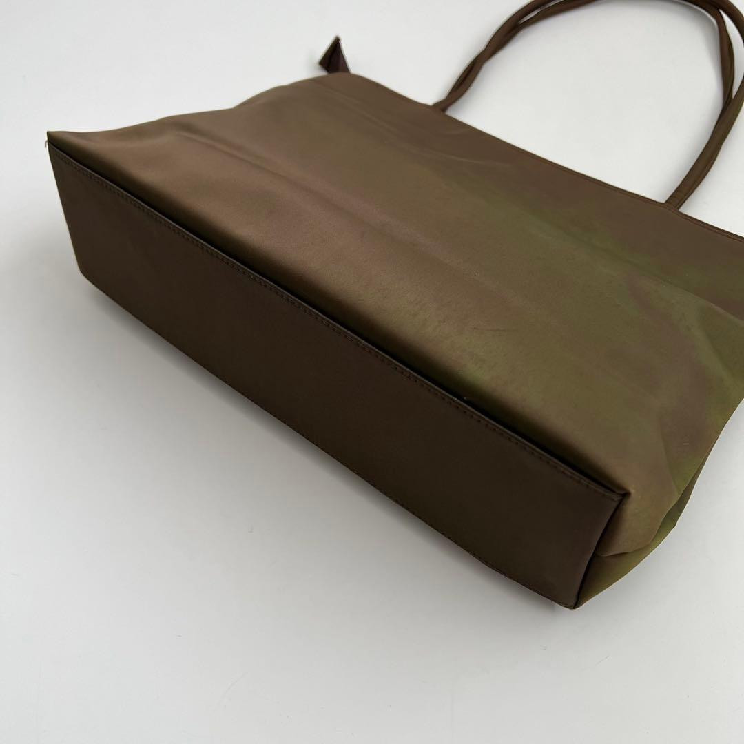 PRADA Tessuto Nylon Shoulder Tote Bag Brown Triangle Logo Used thumbnail 14