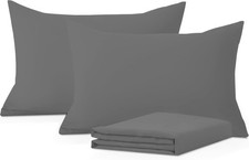 Comfort Beddings 2-Pack Youth Pillowcases 16x22 Premium 100 Cotton Blend Grey