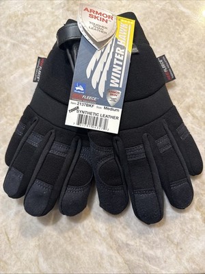 MAJESTIC HEAT FLEECE WINTER HAWK, WORK GLOVES WITH ARMOR SKIN, 2137BKF, MEDIUM