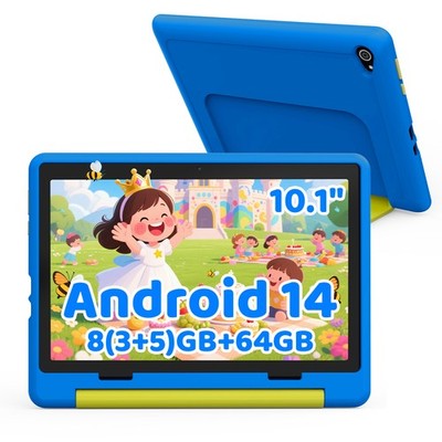 10,1 Zoll Android 14 Kinder Octa Core 8GB RAM 64GB ROM IPS LCD HD Wi-Fi Tablet