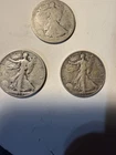 walking liberty half dollar lot of 3