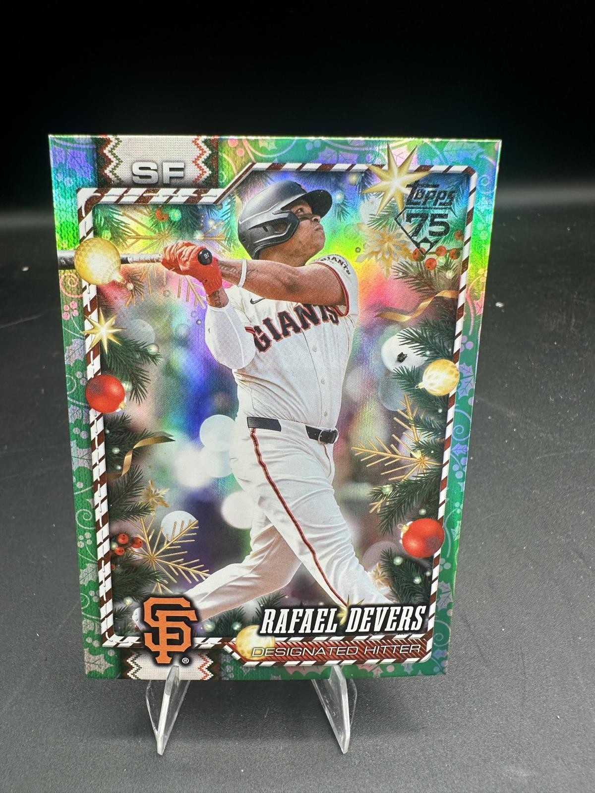 2026 Topps Holiday #H199 Rafael Devers Metallic Holly