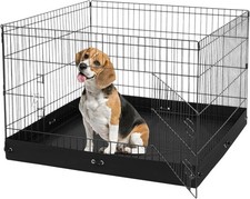 Pet Playpen, 4Pcs 24x36in Foldable Metal Fence w/Door  Oxford Pad