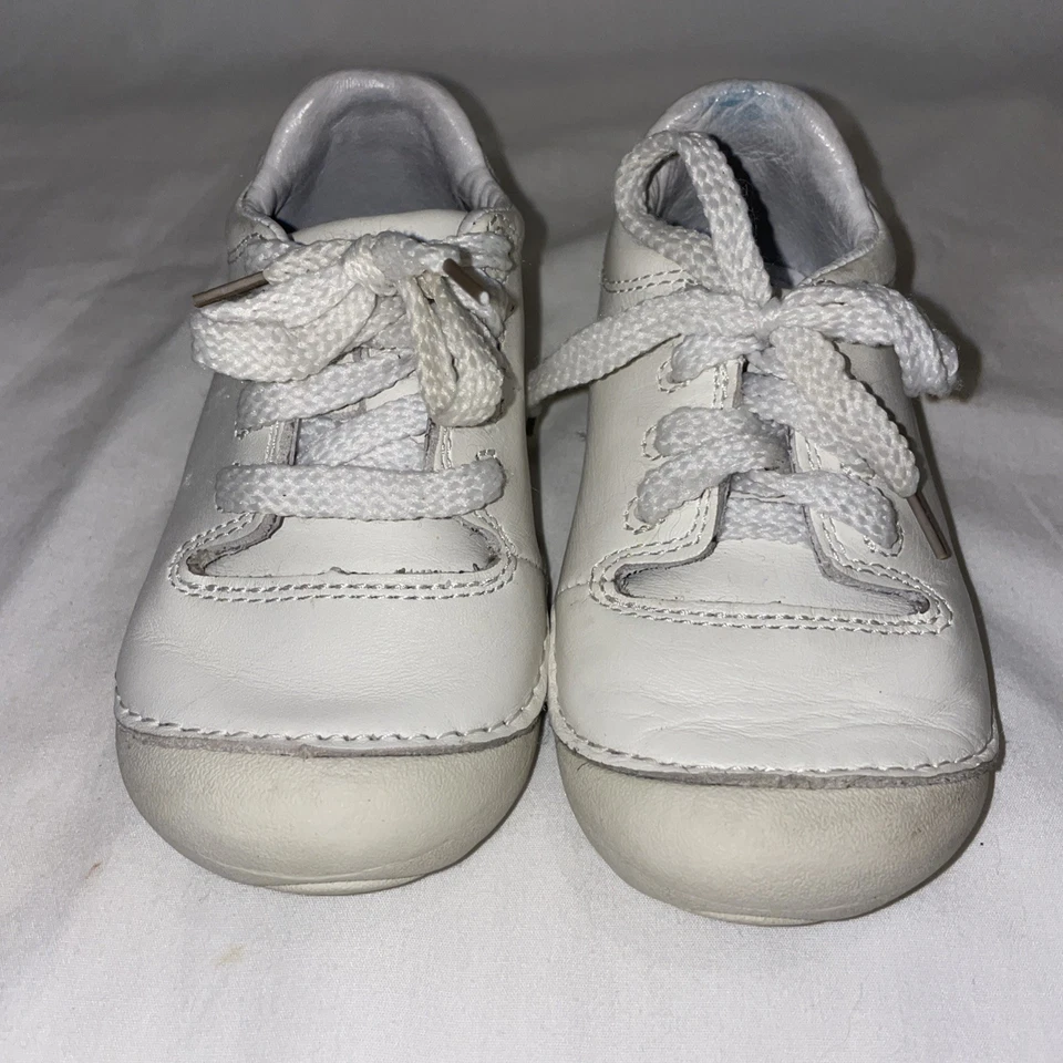 Stride Rite Freddie Blanco Zapatillas Zapatos Bebé Niño Talla 6M Cuero Foto 4 de 4