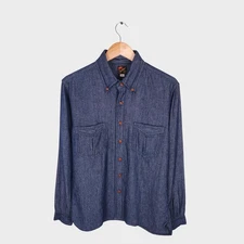 MISTER FREEDOM x SUGAR CANE Men's Made in USA Blue Work Shirt - Size M