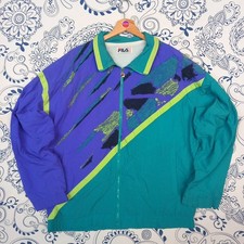 FILA VINTAGE 90'S GIACCA TUTA GINNICA GYM JACKET ZIPPER CRAZY PATTERN TG52 COLOR