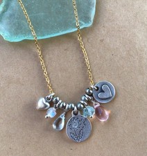  170 NATURAL GEMSTONE SUNDANCE CHARM ARTISAN SILVER JEWELRY HANDMADE NECKLACE