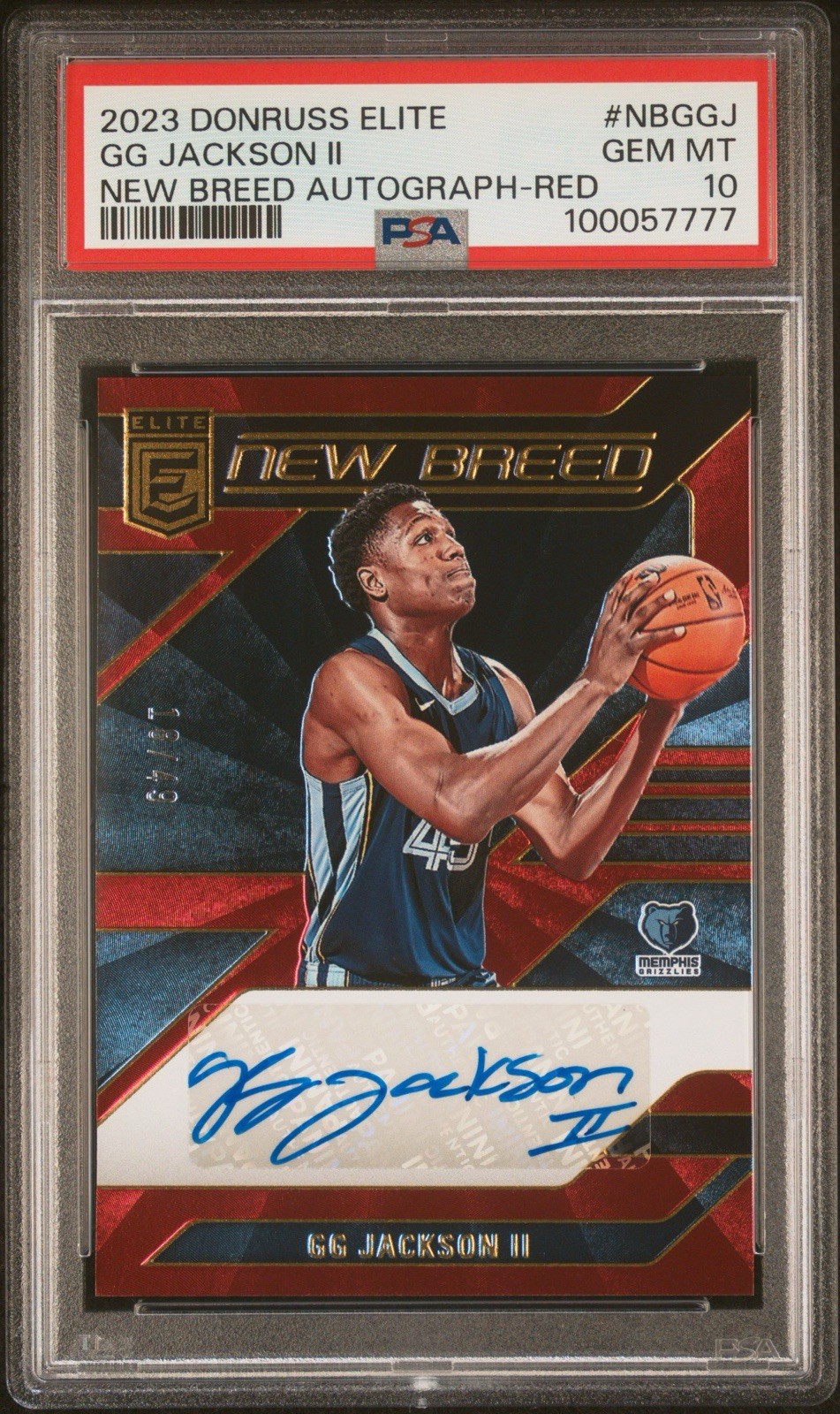 2023-24 Panini Donruss Elite - #NB-GGJ GG Jackson II - New Breed Auto Red /49 RC