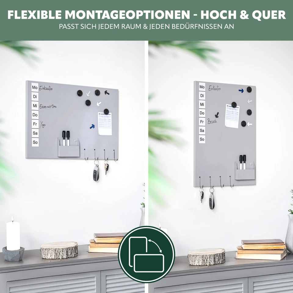 bremermann Magnettafel aus Metall, beschreibbar, viel Zubehör, hellgrau lackiert - Bild 4 von 4