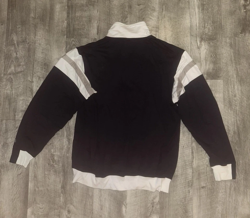 Chaqueta MAJESTIC Yankees Para Hombres Grande Negra Blanca con Cremallera Mezcla de Algodón Logo MLB Foto 2 de 4