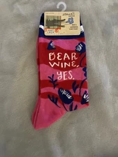 BlueQ Funny Women's Crew Socks Dear Wine, Yes Shoe Size 5-10 NEW NWT