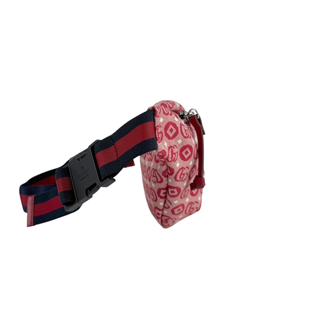 GUCCI Waist Bag Nylon Canvas Red Used +Free Shipping thumbnail 2
